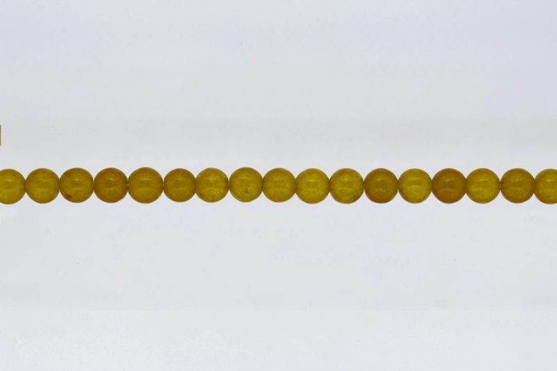 NATURAL STONE BEADS - QUARTZ YELLOW - 8mm - STRING (48pcs.) Hole-1.6mm