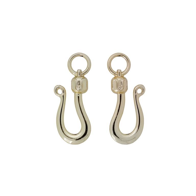 МЕТАЛНИ МЪНИСТА С ГЛАНЦ - ВИСУЛКА - ЗМИЯ 02 - 14х35х5мм ЗЛАТИСТО СВ. - ПАКЕТ 100гр. 38 бр. Отвор-6мм