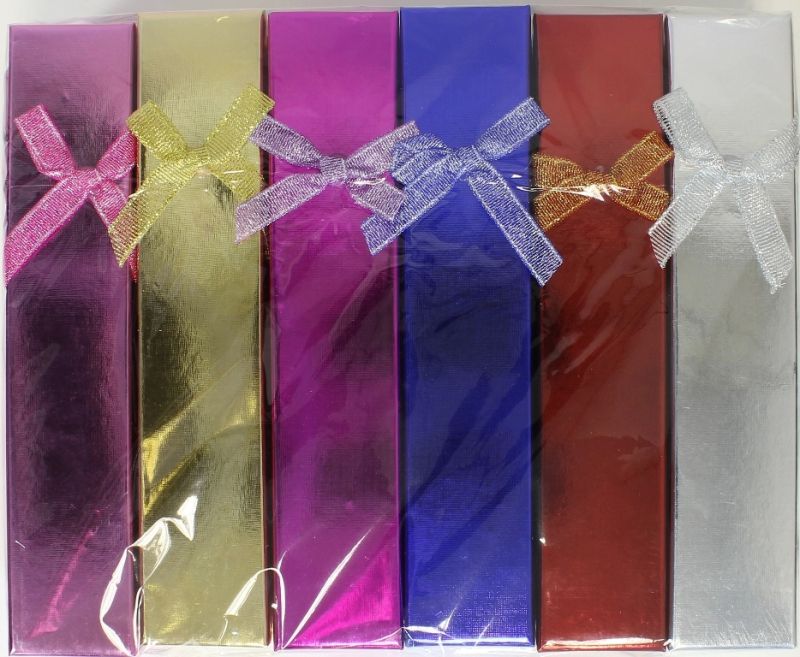 КУТИЯ ПОДАРЪЧНА ЗА ГРИВНА - 4х21х2.5см - ПАНДЕЛКА 35 - МИКС ЦВЕТОВЕ - ПАКЕТ 12 бр.