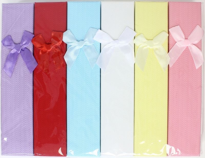 GIFT BOX FOR BRACELET - 4x21x2cm - RIBBON 25 - MIX COLORS - PACKAGE 12pcs.