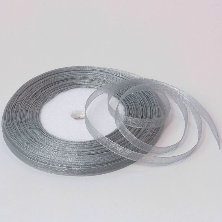 ORGANZA RIBBON 0.6cm - GRAY 059 - 50yards(45m)