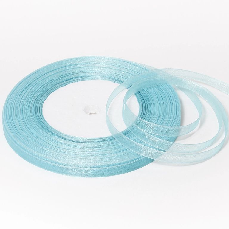 ОРГАНЗА 0.6см - СИНЬО НЕБЕСНО 157 - ПАКЕТ 10х50ярда(45м)