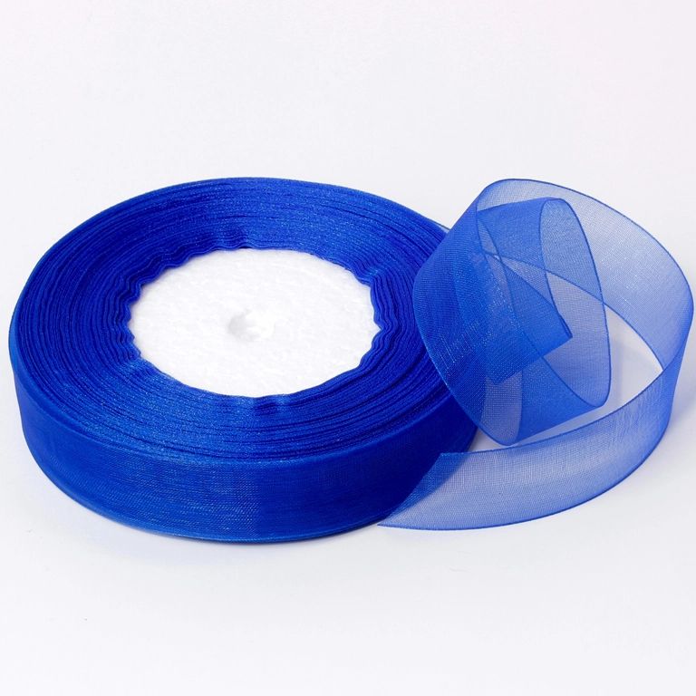 ОРГАНЗА 2.0см - СИНЬО 040 - ПАКЕТ 5х50ярда(45м)