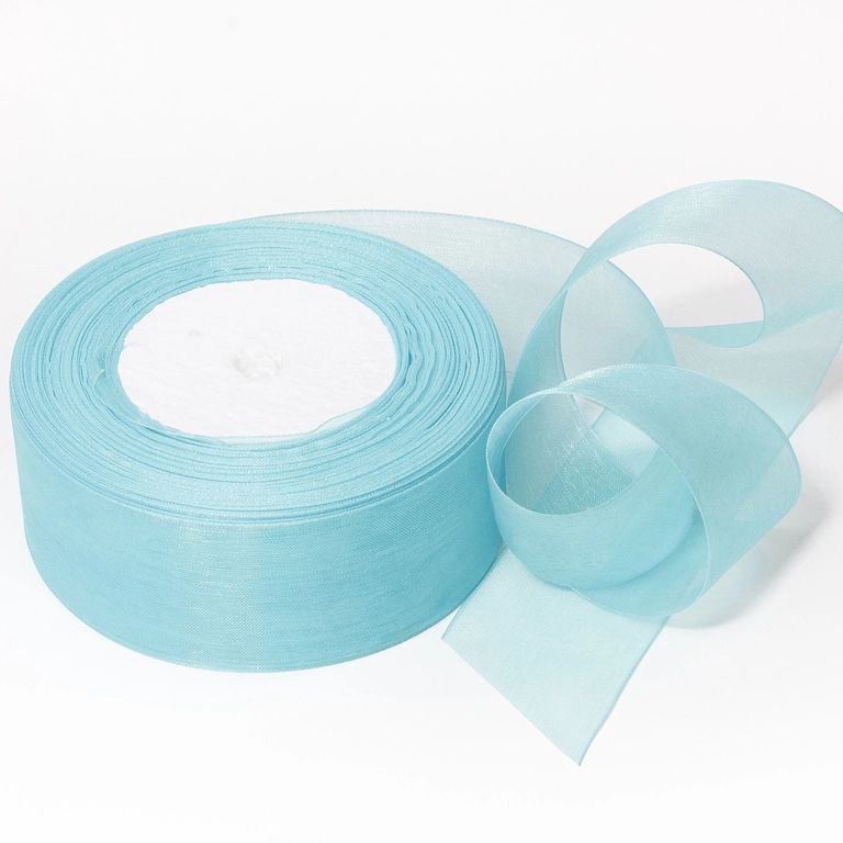 ORGANZA RIBBON 4.0cm - BLUE SKY 157 - 50yards(45m)
