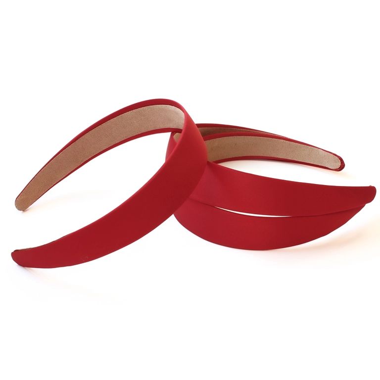 ELEMENTS - HEADBAND - PLASTIC AND SATIN - 130x140x29mm RED (DARK) - PACKAGE 24pcs.