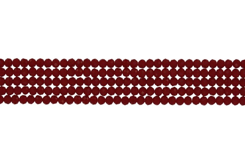 СТЪКЛЕНИ МЪНИСТА - КРИСТАЛИ - 4х3мм - ПЛЪТНИ - ЧЕРВЕНО 105А - ПАКЕТ (5х128 бр.) Отвор-1.0мм