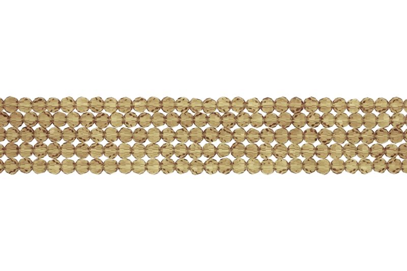 GLASS BEADS - FACETED RONDELLE CRYSTALS - 4x3mm - TRANSPARENT - AMBER 015А - PACKAGE (5x128pcs.) Hole-1.0mm