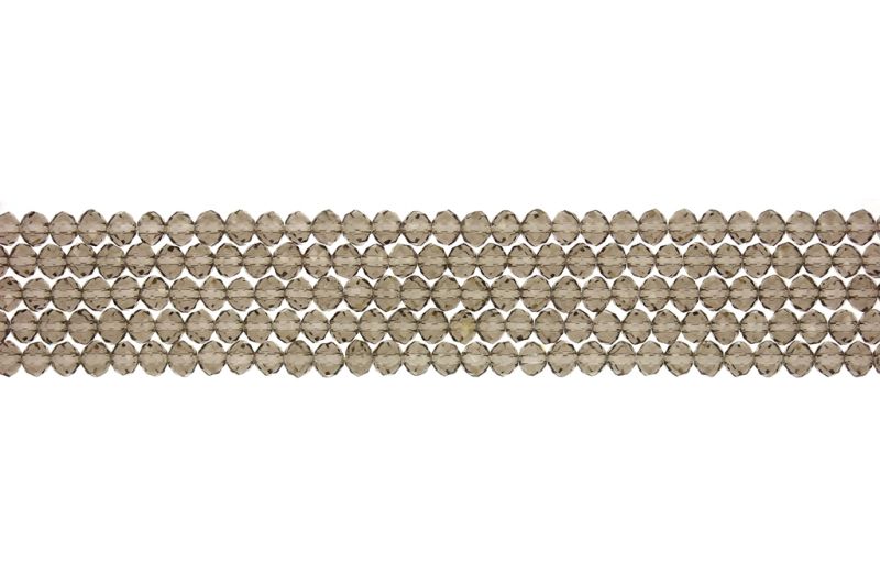 GLASS BEADS - FACETED RONDELLE CRYSTALS - 4x3mm - TRANSPARENT - GRAY 018А - PACKAGE (5x128pcs.) Hole-1.0mm