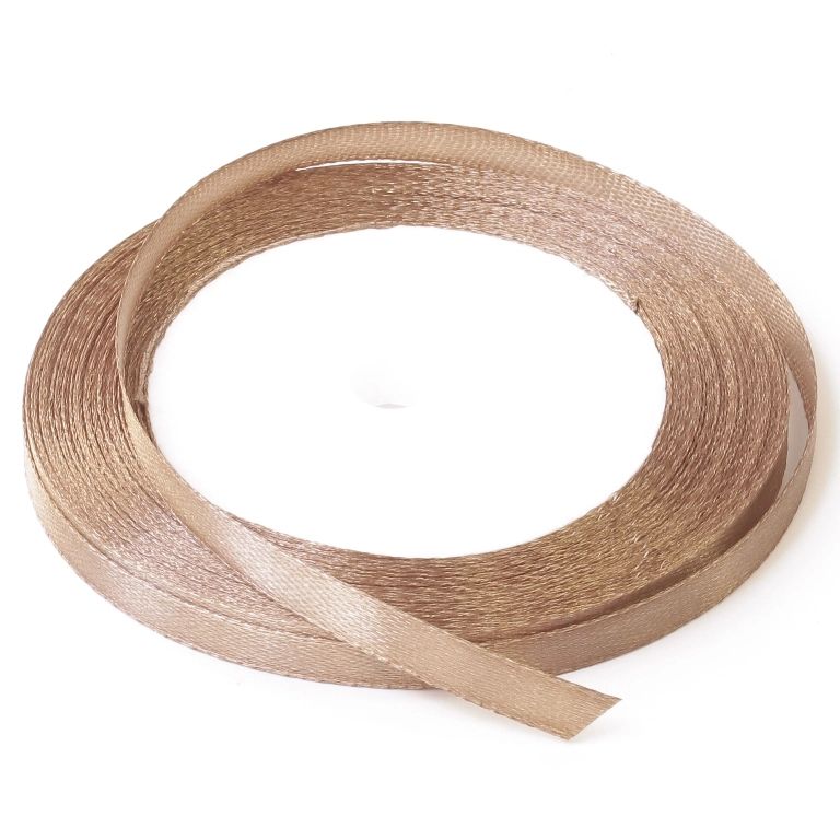 САТЕН 0.6см - КАПУЧИНО 000 - ПАКЕТ 10х25ярда(22м)