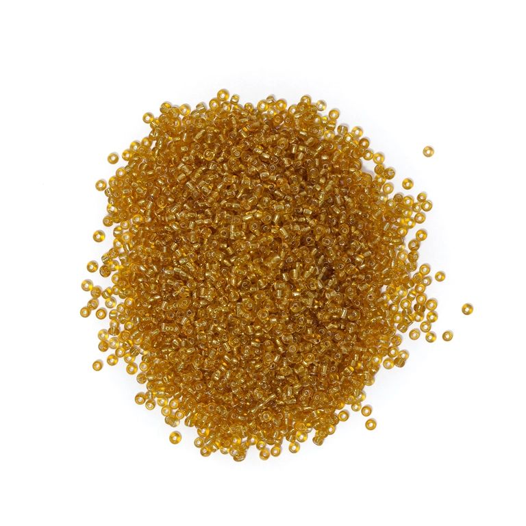 GLASS SEED BEADS - BALL 3mm - SILVER THREAD - BROWN (LIGHT) 22С - PACKAGE 450g Hole-1.0mm