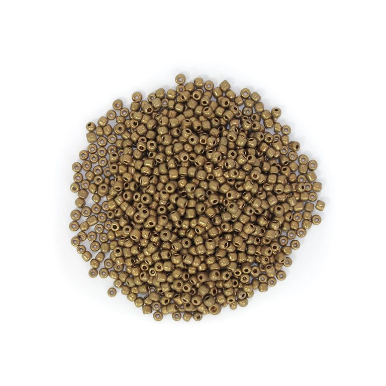 GLASS SEED BEADS - BALL 4mm - IRIS - GOLD 06AN - PACKAGE 450g Hole-1.5mm