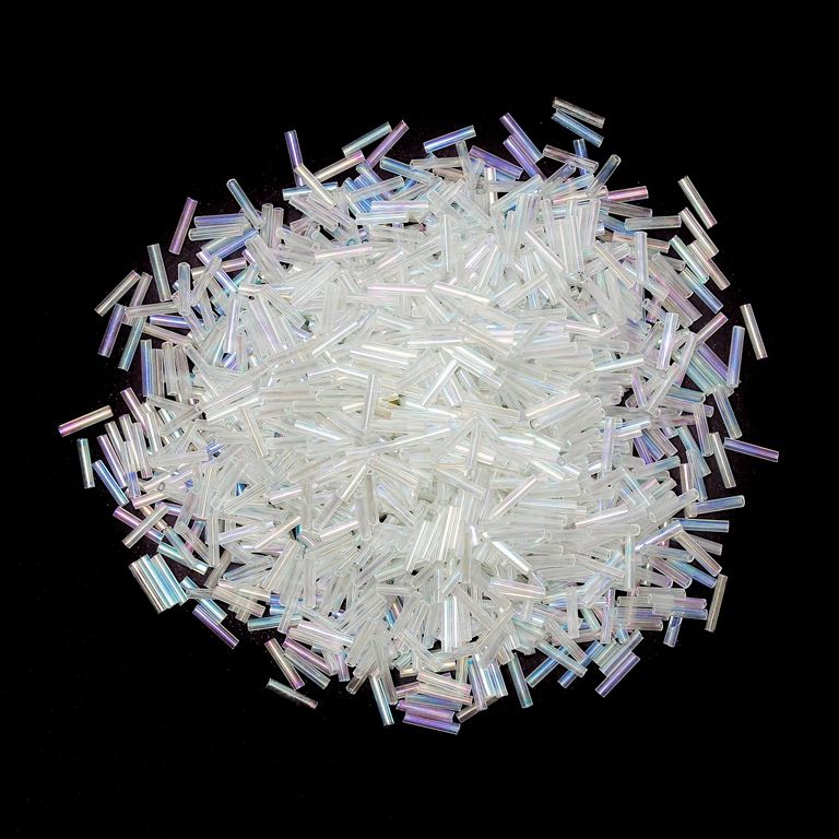 СТЪКЛЕНИ МЪНИСТА СИНЦИ - ПРЪЧИЦИ 12х2мм - ПРОЗРАЧНИ ДЪГА - БЯЛО 161 - ПАКЕТ 450 гр. Отвор-0.8мм