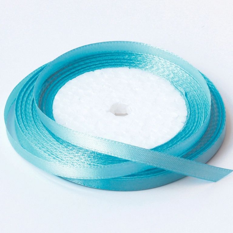 САТЕН 0.6см - СИНЬО НЕБЕСНО СВ. 185 - 10х25ярда(22м)