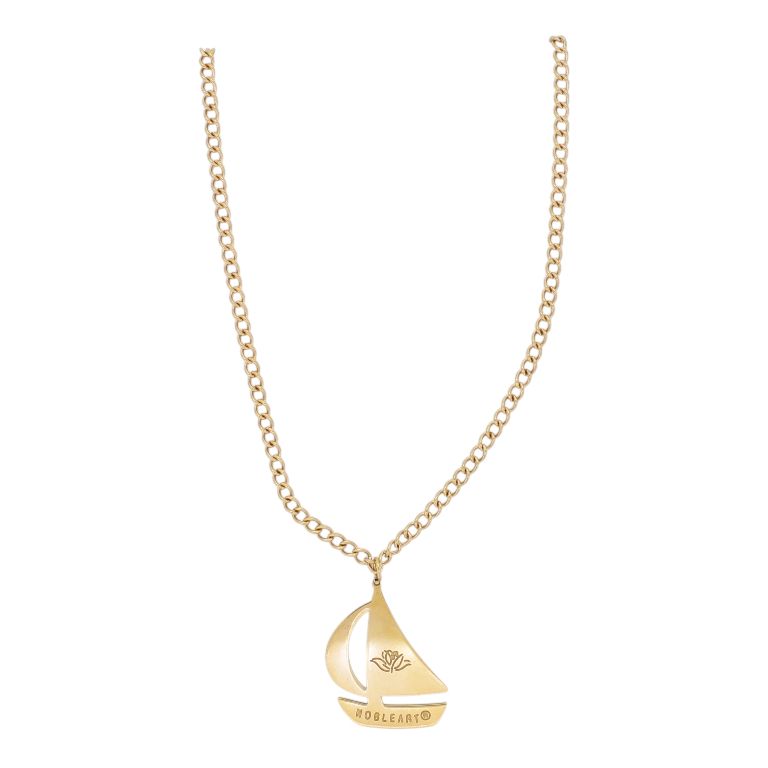 БИЖУТЕРИЯ - КОЛИЕ - МЕСИНГ - КОРАБ K155 - 1.9х2.2см ЗЛАТИСТО РОЗОВО - 1 бр.