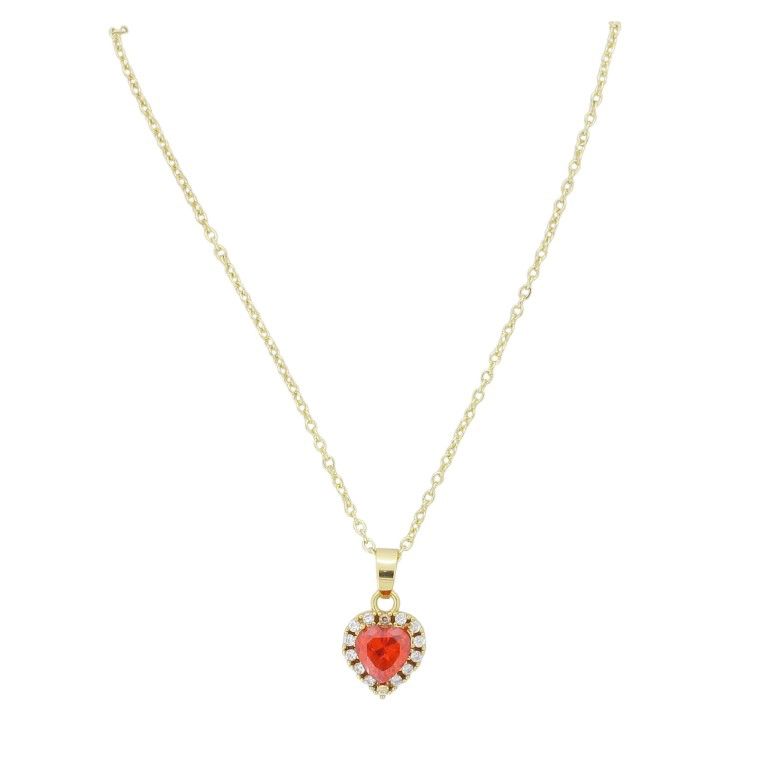 БИЖУТЕРИЯ - КОЛИЕ - МЕСИНГ И ЦИРКОН - СЪРЦЕ К209 - 1.0х1.8см ЗЛАТИСТО-БЯЛО-ОРАНЖЕВО - ПАКЕТ 6 бр.