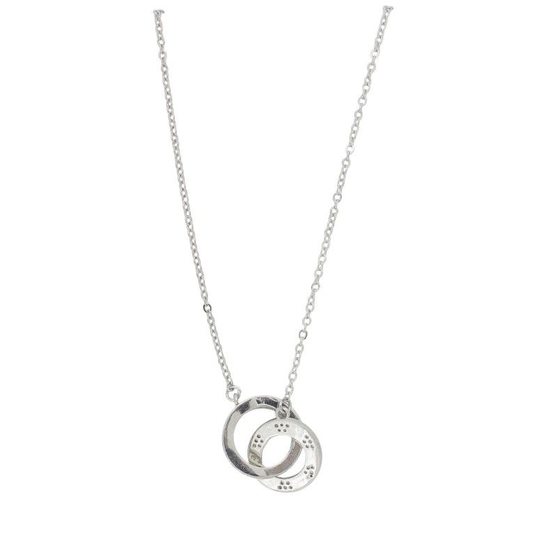 БИЖУТЕРИЯ - КОЛИЕ - МЕСИНГ И ЦИРКОН - ХАЛКИ К167 - 2.0х1.5см НИКЕЛ И БЯЛО - ПАКЕТ 6 бр.