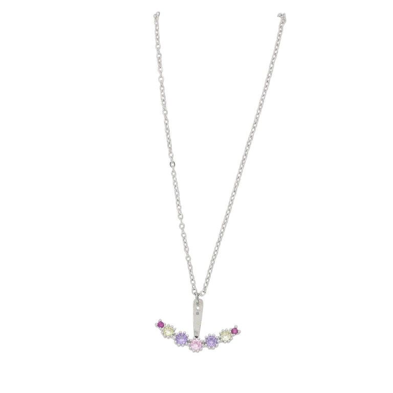 БИЖУТЕРИЯ - КОЛИЕ - МЕСИНГ И ЦИРКОН - ЦВЕТЯ К199 - 2.6х1.6см НИКЕЛ И МИКС - 1 бр.