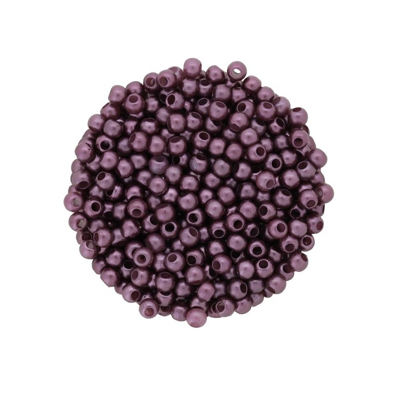 ACRYLIC IMITATION PLASTIC PEARLS MATTED - BALL - 4mm ROSE DUST (DARK) 144 - PACKAGE 500g Hole-1.7mm (20650pcs.)