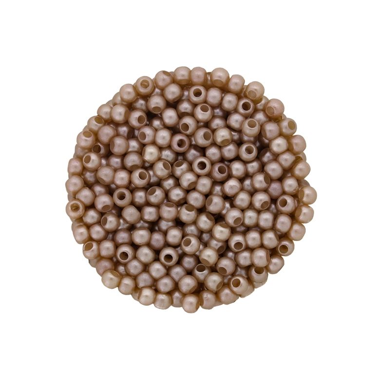 ACRYLIC IMITATION PLASTIC PEARLS MATTED - BALL - 4mm ROSE DUST (LIGHT) 145 - PACKAGE 500g Hole-1.7mm (21200pcs.)
