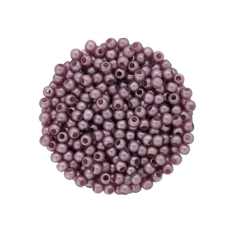 ACRYLIC IMITATION PLASTIC PEARLS MATTED - BALL - 4mm ROSE DUST 153 - PACKAGE 500g Hole-1.7mm (20850pcs.)