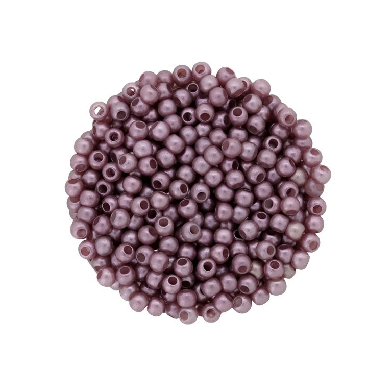 ACRYLIC IMITATION PLASTIC PEARLS MATTED - BALL - 4mm ROSE DUST 151 - 50g Hole-1.7mm (2180pcs.)