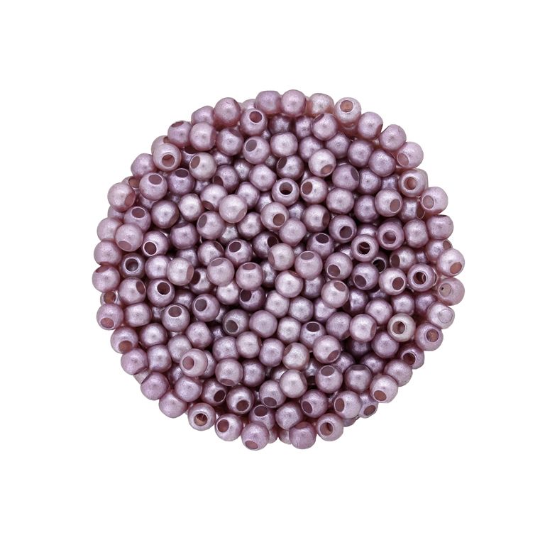 ACRYLIC IMITATION PLASTIC PEARLS MATTED - BALL - 4mm ROSE DUST 143 - PACKAGE 500g Hole-1.7mm (20550pcs.)