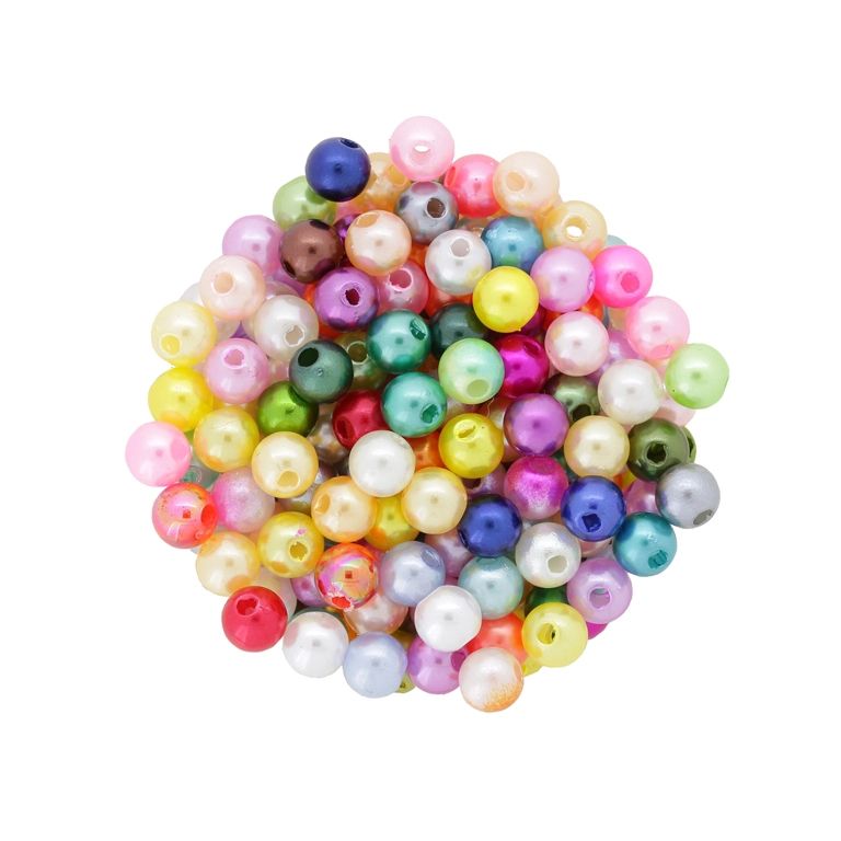ПЛАСТМАСОВИ ПЕРЛИ - ТОПЧЕ - 6мм МИКС 01 - 50 гр. Отвор-1.8мм (510 бр.)