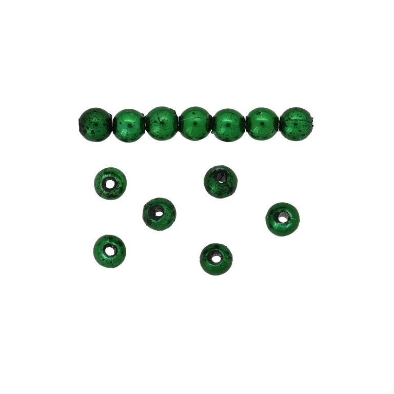 METAL PLATED PLASTIC / CCB BEADS - BALL - 5mm - GREEN (DARK) - 50g Hole-1.2mm (775pcs.)