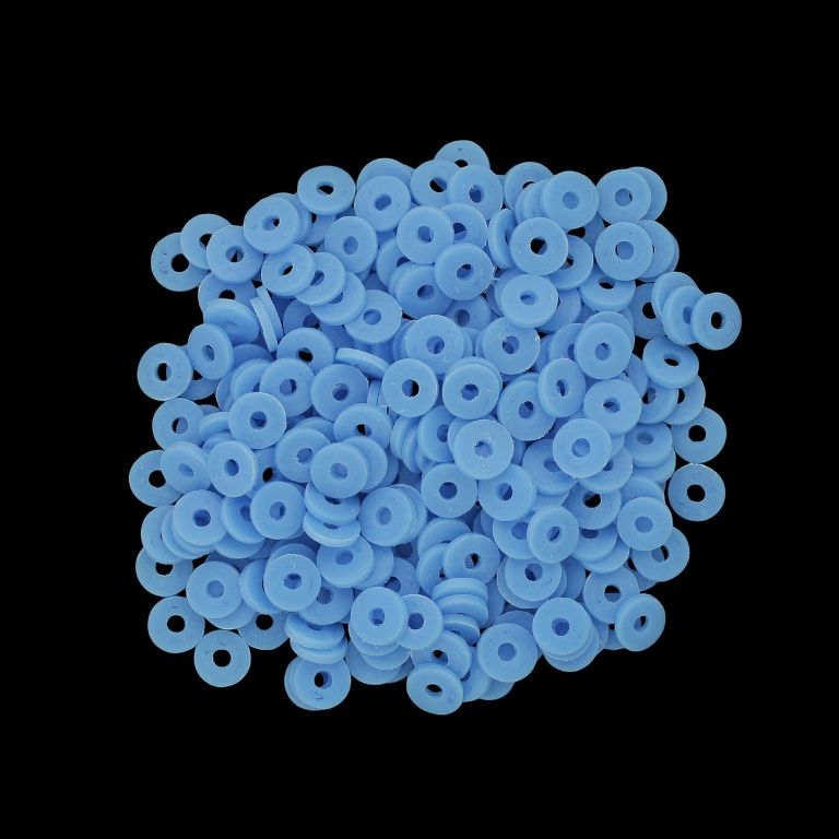 МЪНИСТА ОТ ПОЛИМЕРНА ГЛИНА ФИМО - ШАЙБА 01 - 6мм - СИНЬО 027 - 25 гр. (790 бр.) Отвор-2.0мм