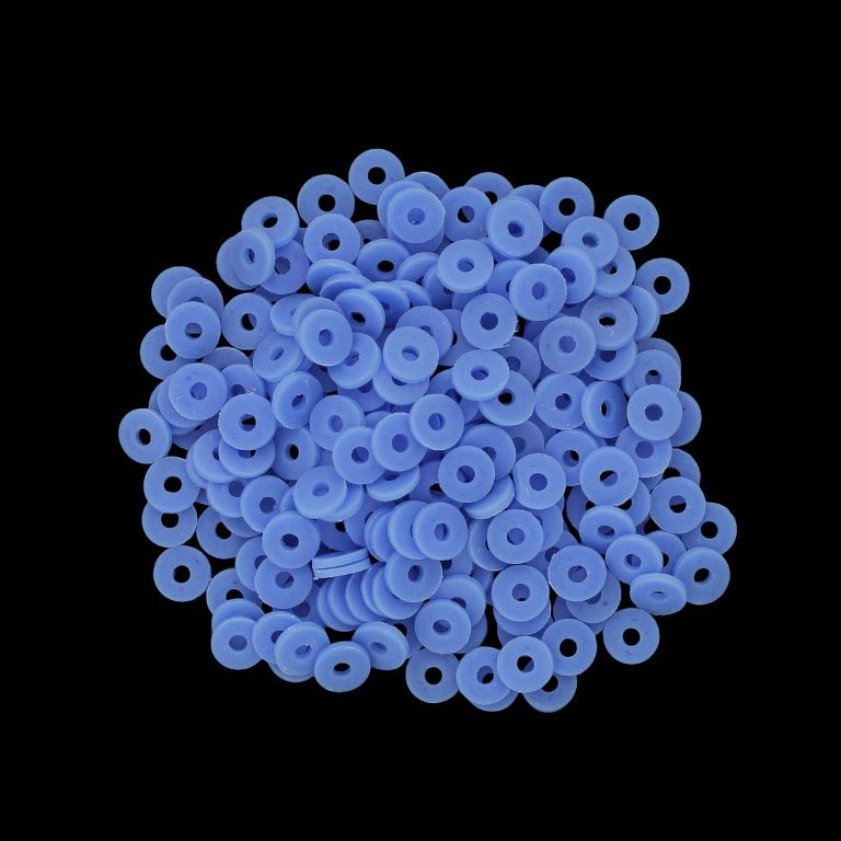 POLYMER CLAY FIMO BEADS - WASHER 01 - 6mm - BLUE 025 - PACKAGE 500g (15 240pcs.) Hole-2.0mm