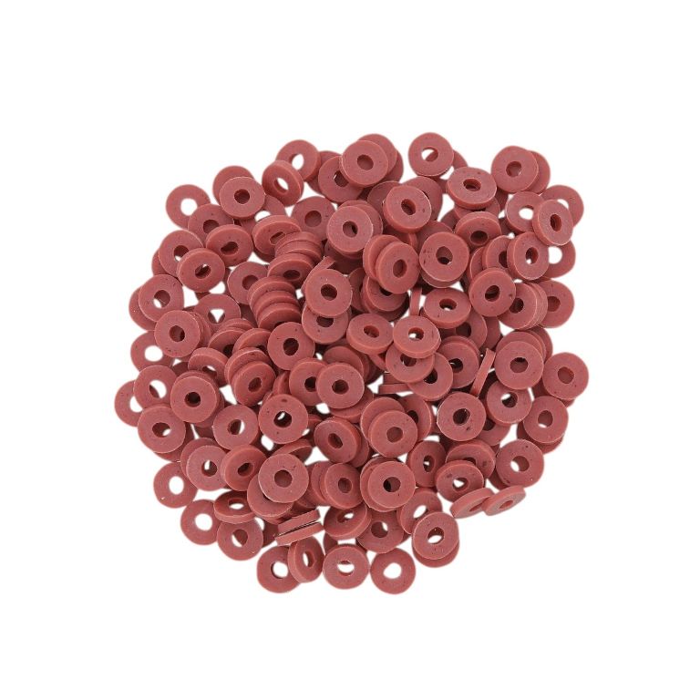 МЪНИСТА ОТ ПОЛИМЕРНА ГЛИНА ФИМО - ШАЙБА 01 - 6мм - ПЕПЕЛ ОТ РОЗИ Т. 031 - 25 гр. (625 бр.) Отвор-2.0мм