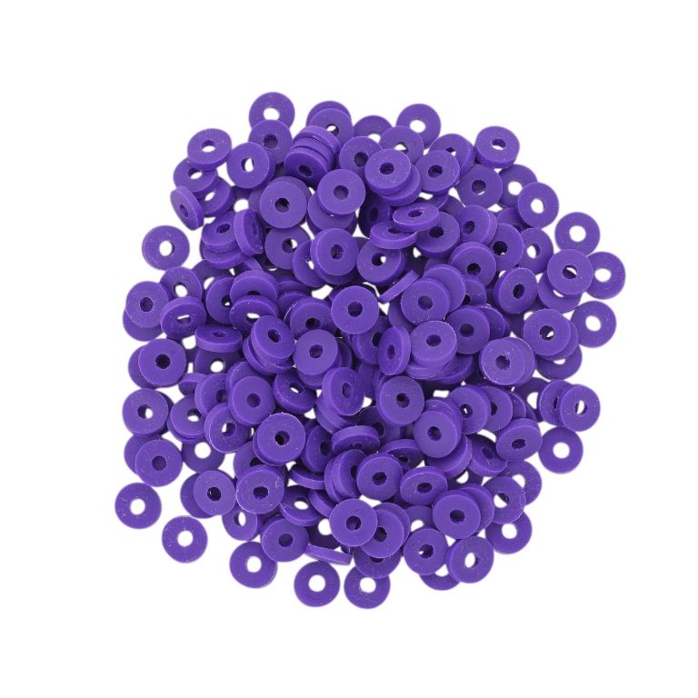 МЪНИСТА ОТ ПОЛИМЕРНА ГЛИНА ФИМО - ШАЙБА 01 - 6мм - ЛИЛАВО Т. 030 - 25 гр. (605 бр.) Отвор-2.0мм