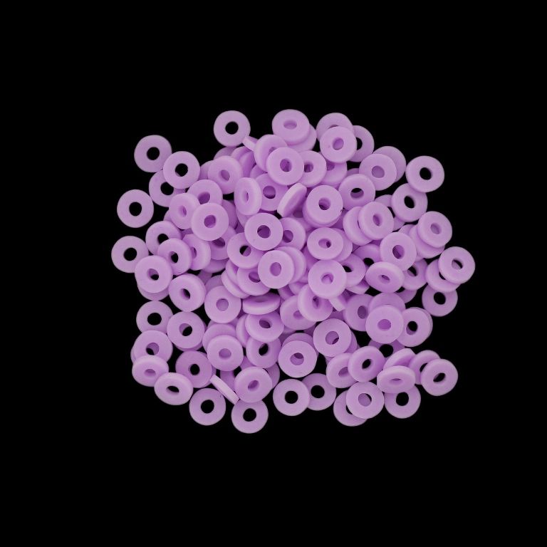 МЪНИСТА ОТ ПОЛИМЕРНА ГЛИНА ФИМО - ШАЙБА 01 - 6мм - ЛИЛАВО СВ. 029 - 25 гр. (575 бр.) Отвор-2.0мм