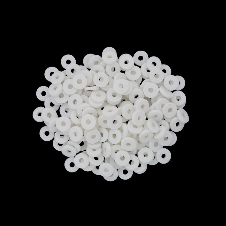 POLYMER CLAY FIMO BEADS - WASHER 01 - 6mm - WHITE 001 - PACKAGE 500g (12 100pcs.) Hole-2.0mm