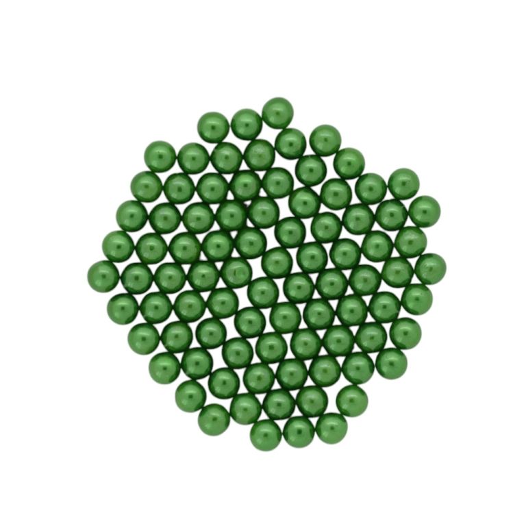ADHESIVE BEADS - PLASTIC PEARLS - BALL 4mm GREEN 136 - PACKAGE 250g (6050pcs.)