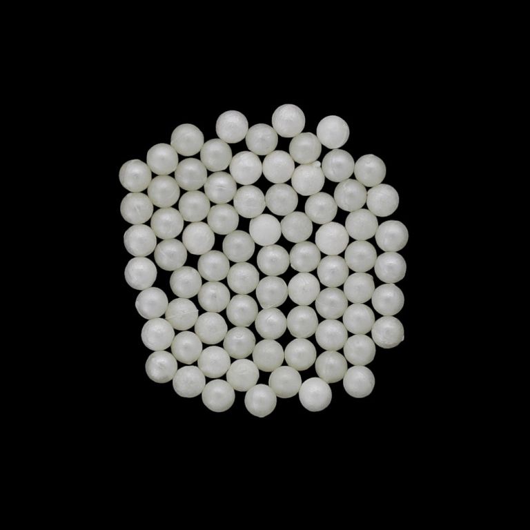 ADHESIVE BEADS - PLASTIC PEARLS - BALL 4mm ECRU 135 - PACKAGE 250g (5350pcs.)