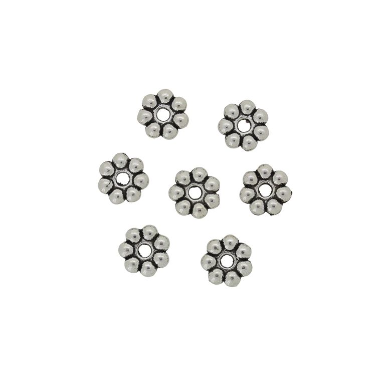 METAL BEADS - FLOWER 30 - 2x8mm NICKEL - PACKAGE 200pcs. Hole-1.8mm