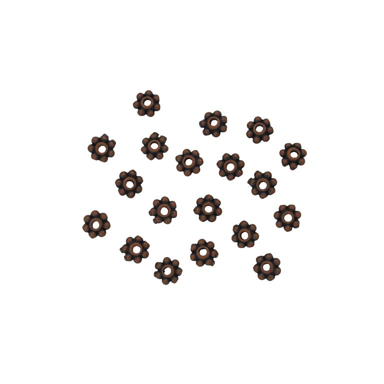METAL BEADS - FLOWER 30 - 1.6x4mm ANTIQUE BRASS (DARK) - 60pcs. Hole-1.2mm