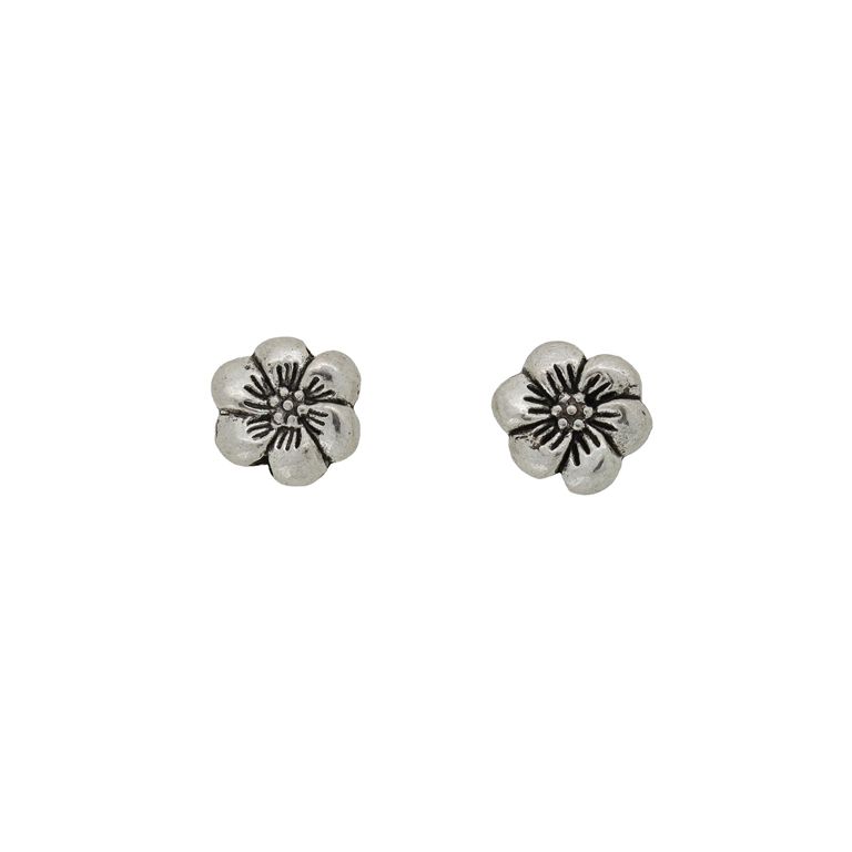 METAL BEADS - FLOWER 29 - 9x4mm NICKEL - 6pcs. Hole-1.2mm