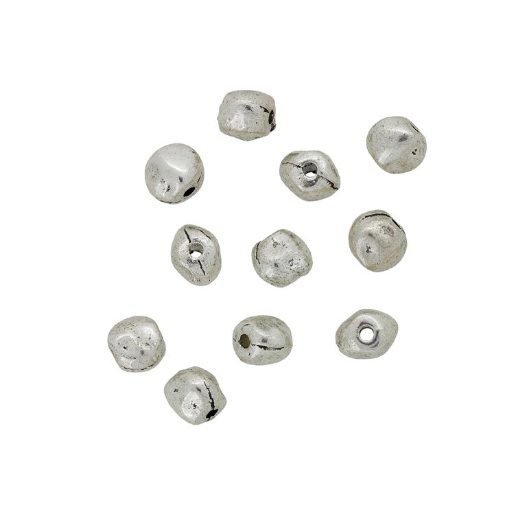 METAL BEADS - BALL FLAT 02 - 5x7mm NICKEL - 15pcs. Hole-1.4mm