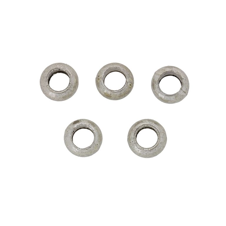 METAL BEADS - BALL FLAT 01 - 6x10mm NICKEL - PACKAGE 60pcs. Hole-6.0mm