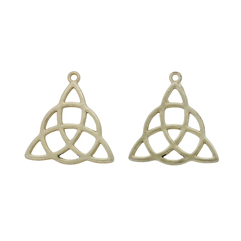 METAL BEADS - PENDANT - CELTIC KNOT TRINITY 02 - 28x29x2mm GOLD - 3pcs. Hole-1.8mm