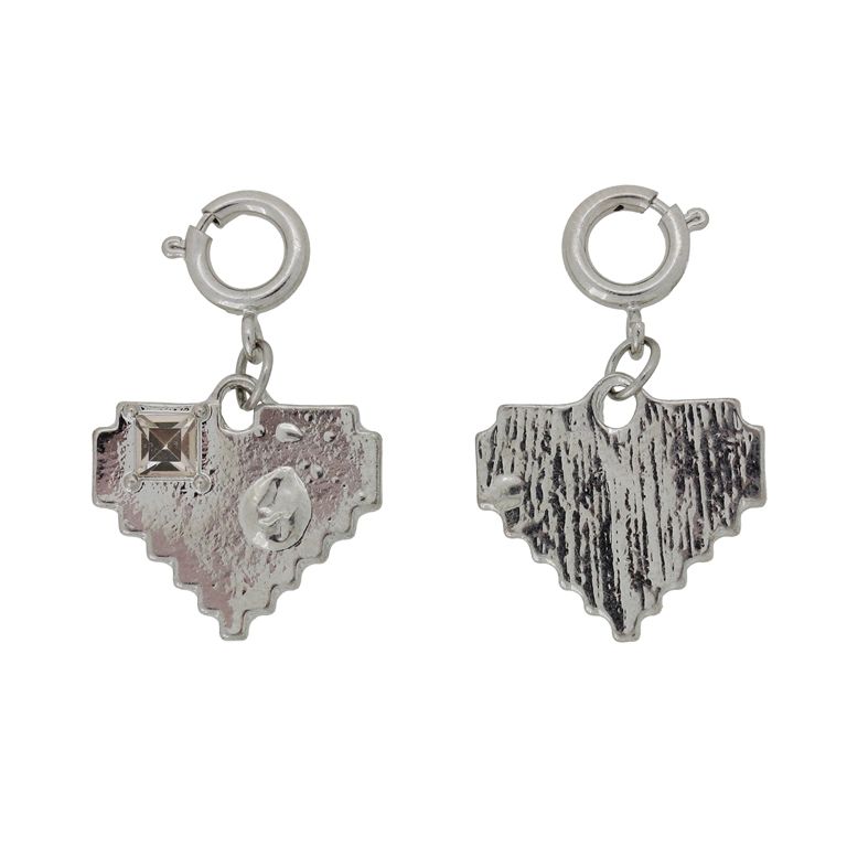 METAL BEADS - PENDANT WITH CLASP - HEART 42 - 20x18x2mm NICKEL - SECOND-RATE - PACKAGE 30pcs. Hole-2.0mm
