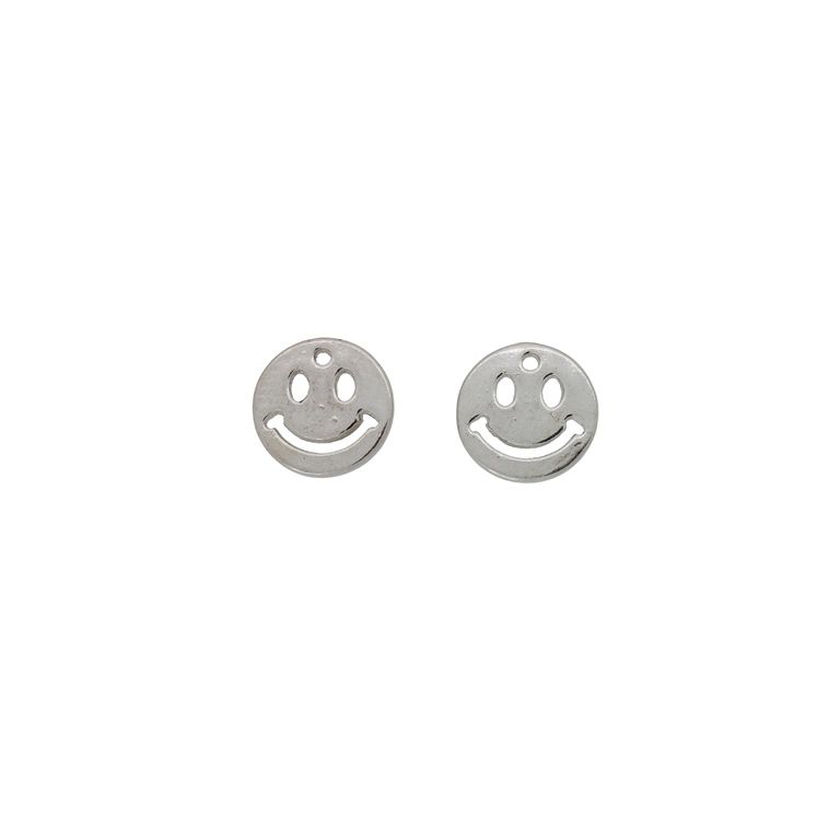METAL BEADS - EMOJI 02 - 10x1mm NICKEL - 15pcs. Hole-0.8mm