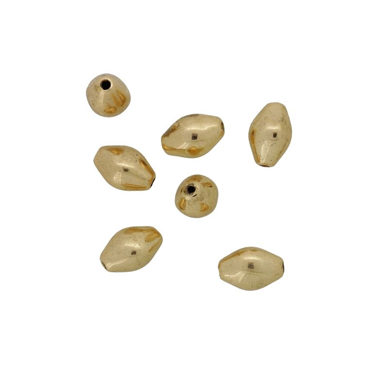 METAL BEADS - DROP 07 - 10x7mm GOLD (DARK) - 8pcs. Hole-0.8mm