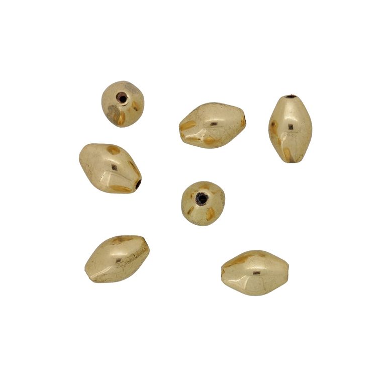METAL BEADS - DROP 07 - 10x7mm GOLD (DARK) - SECOND-RATE - PACKAGE 80pcs. Hole-0.8mm