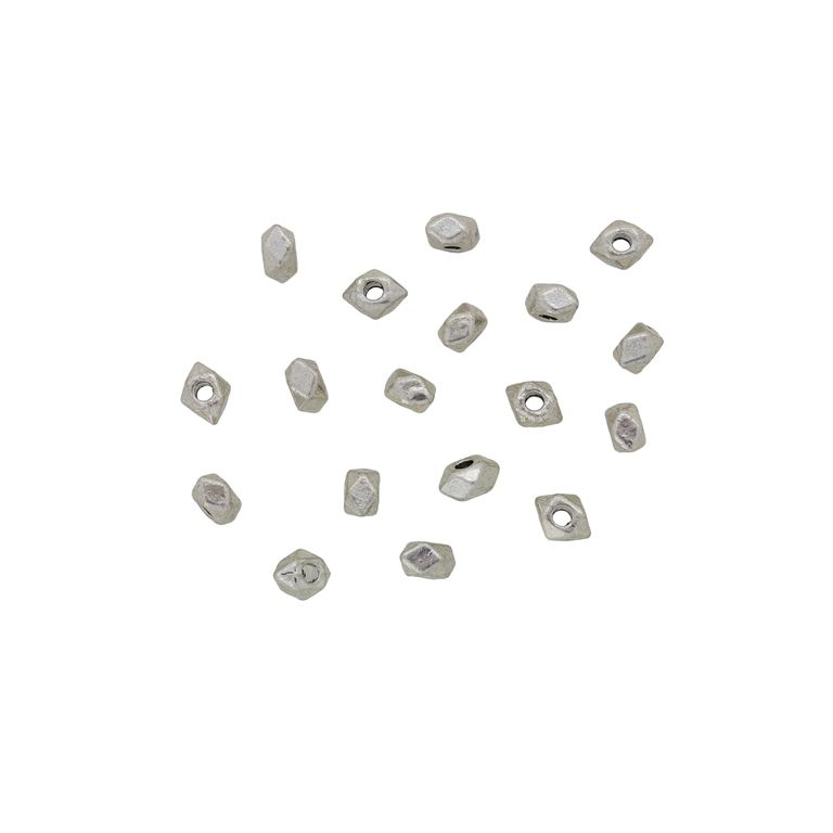 METAL BEADS - POLYGONAL 01 - 2x3mm NICKEL - 40pcs. Hole-1.0mm