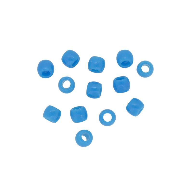 OPAQUE PLASTIC BEADS - CYLINDER 01 - 6x8mm BLUE 018 - PACKAGE 500g Hole-4.0mm (2500pcs.)