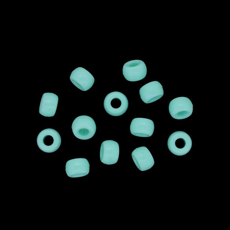 OPAQUE PLASTIC BEADS - CYLINDER 01 - 6x9mm TURQUOISE 016 - PACKAGE 500g Hole-4.0mm (1900pcs.)