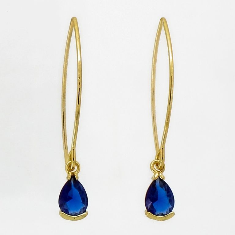 JEWELRY - EARRINGS - HOOK - ZIRCON - DROP E945 - 1.4x4.0cm GOLD-MIX - 1 pair 